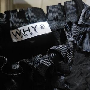WHY Dress Black Ruffled Women's Blouse